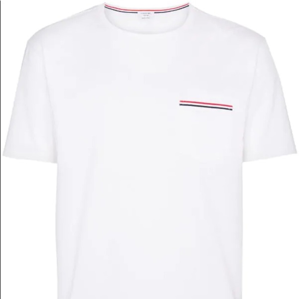 Thom Browne Rwb Pocket Trim Short-Sleeve Tee